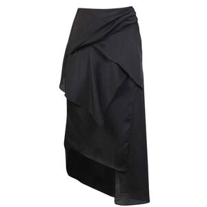 Iro Ginka Asymmetrical Split Midi Skirt Black Size Medium